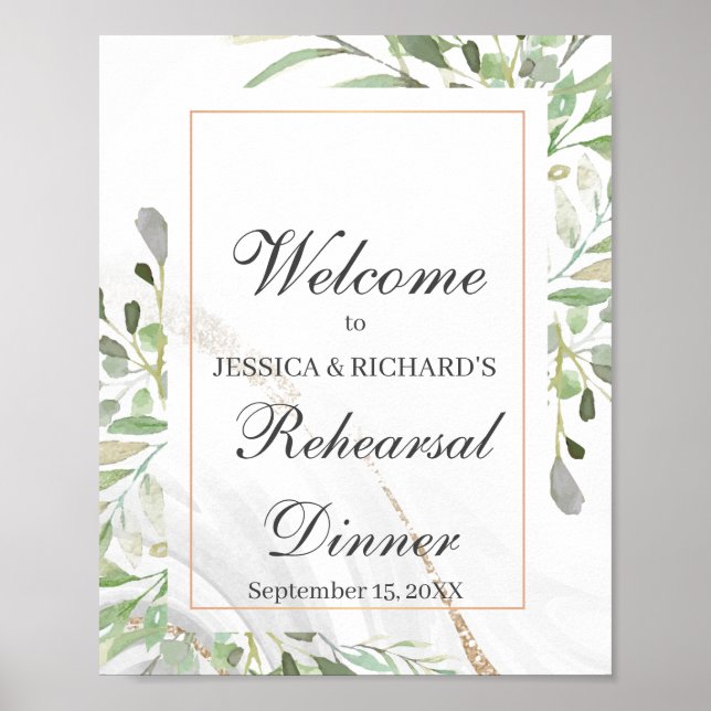 Poster Panneau de bienvenue pour le dîner de répétition (Devant)