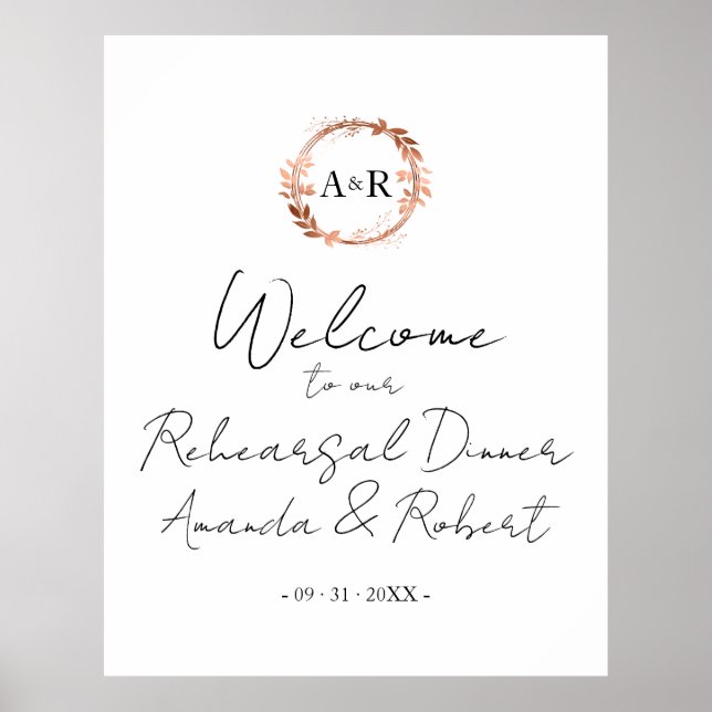 Poster Panneau de bienvenue pour le dîner de répétition d (Devant)