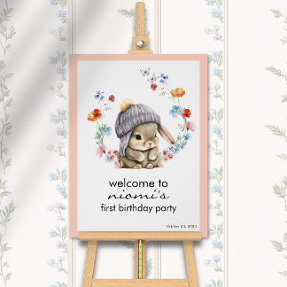 Poster Panneau de bienvenue pour le premier anniversaire