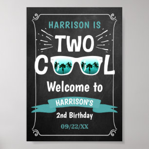 Poster Panneau de bienvenue pour les 2 ans de Deux Garçon