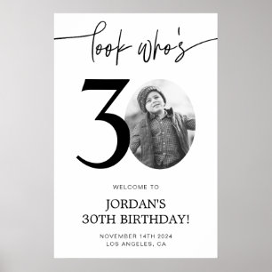 Poster Panneau de bienvenue pour les 30 ans