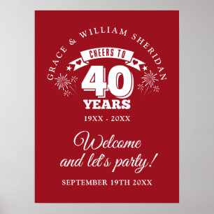 Poster Panneau de bienvenue pour les 40 ans de Ruby