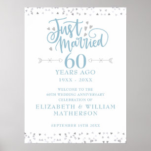Poster Panneau de bienvenue pour noces de diamant 60 ans
