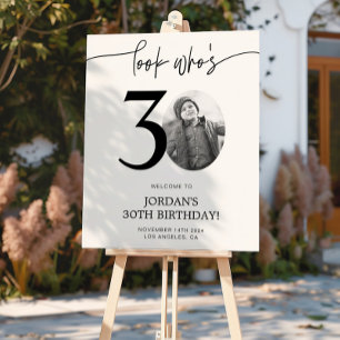 Poster Panneau de bienvenue pour un 30e anniversaire avec