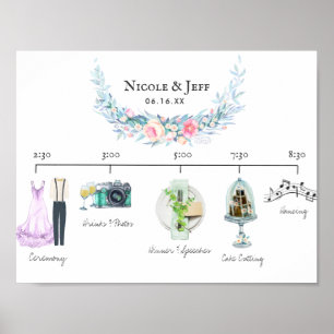 Poster Panneau de bienvenue pour un calendrier de mariage