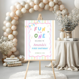 Poster Panneau de bienvenue pour un premier anniversaire