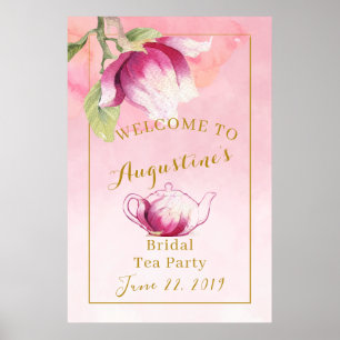Poster Panneau de bienvenue pour un thé de mariage aux ma