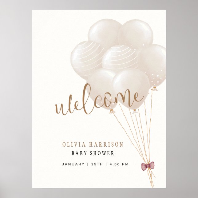 Poster Panneau de bienvenue pour une baby shower avec des (Devant)