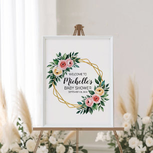 Poster Panneau de bienvenue pour une baby shower avec une