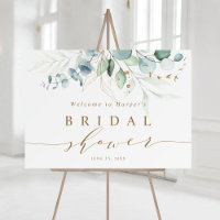 Panneau de bienvenue pour une baby shower botaniqu