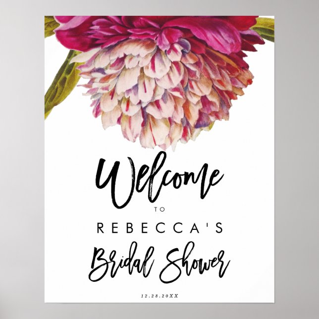 Poster panneau de bienvenue pour une baby shower champêtr (Devant)