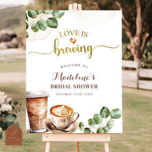 Poster Panneau de bienvenue pour une baby shower Coffee L