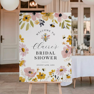 Poster Panneau de bienvenue pour une Baby Shower de Fleur