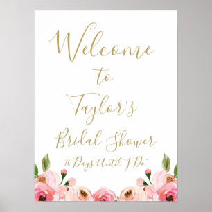 Poster Panneau de bienvenue pour une baby shower de maria