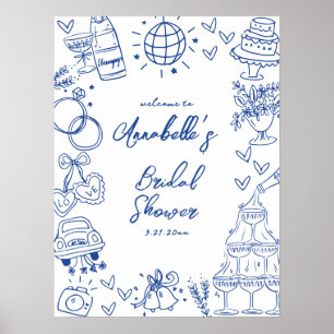 Poster Panneau de bienvenue pour une baby shower de maria
