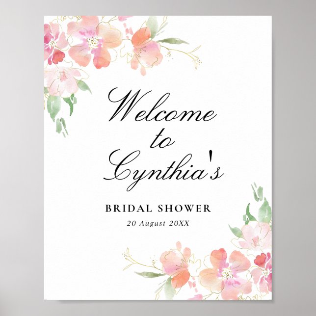 Poster panneau de bienvenue pour une baby shower de maria (Devant)