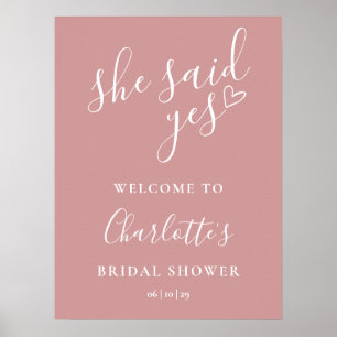 Poster Panneau de bienvenue pour une Baby Shower Dusty Ro