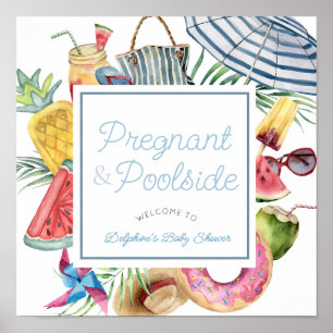 Poster Panneau de bienvenue pour une Baby Shower garçon «