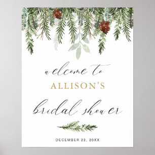 Poster Panneau de bienvenue pour une baby shower hivernal
