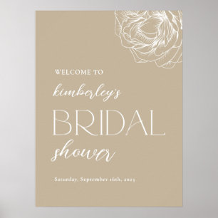 Poster Panneau de bienvenue pour une baby shower minimali