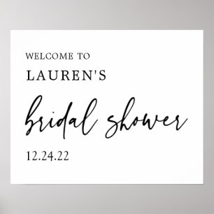 Poster Panneau de bienvenue pour une baby shower minimali