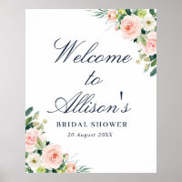 panneau de bienvenue pour une baby shower rose pou