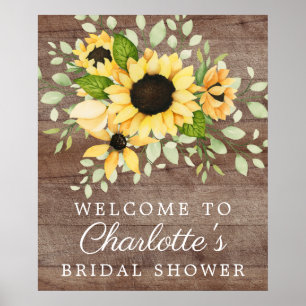 Poster Panneau de bienvenue pour une baby shower rustique