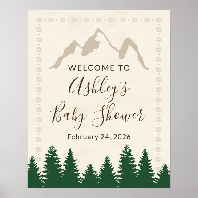Poster Panneau de bienvenue pour une Baby Shower sur le t (Devant)