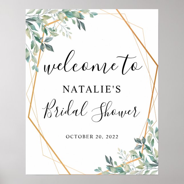 Poster Panneau de bienvenue pour une baby shower sur le t (Devant)