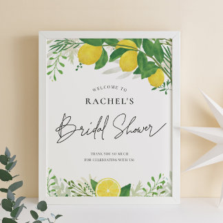 Poster Panneau de bienvenue pour une douche de mariage au