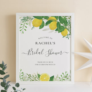 Poster Panneau de bienvenue pour une douche de mariage au