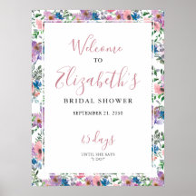 Panneau de bienvenue pour une douche de mariage Fl