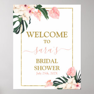 Poster Panneau de bienvenue pour une douche de mariage tr