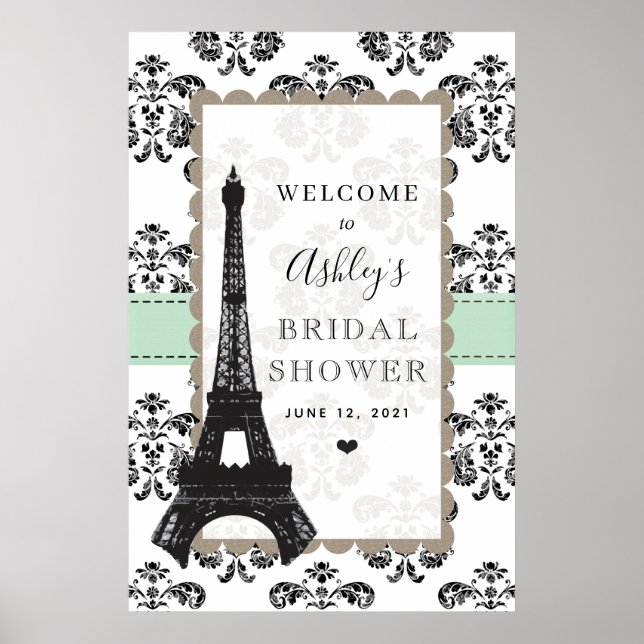 Poster Panneau de bienvenue pour une douche de mariée à l (Devant)