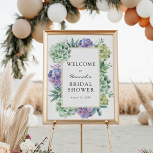 Poster Panneau de bienvenue pour une douche de mariée suc