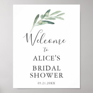 Poster Panneau de bienvenue pour une douche de mariée sur