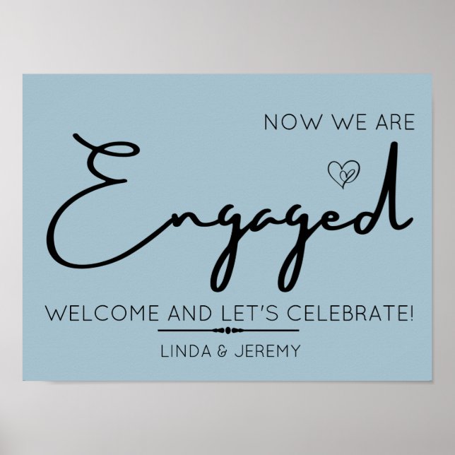 Poster Panneau de bienvenue pour une fête de fiançailles  (Devant)
