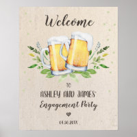 Panneau de bienvenue pour une fête de fiançailles 
