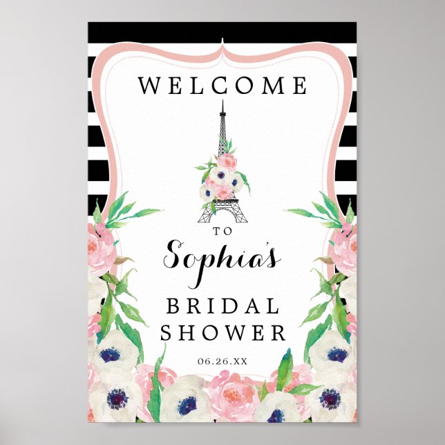 Poster Panneau de Bienvenue pour une Fête de Mariage à Pa (Devant)