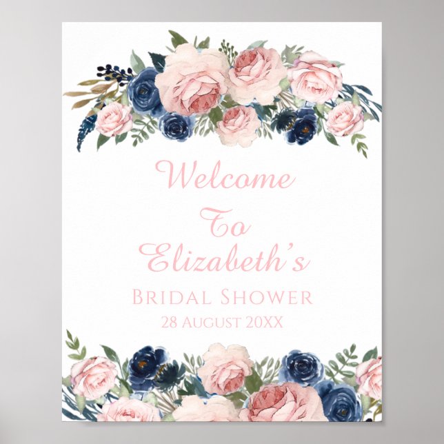 Poster Panneau de bienvenue pour une fête de mariage en f (Devant)