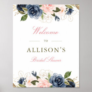Poster panneau de bienvenue pour une fête prénuptiale à f