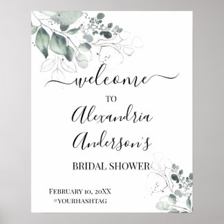 Poster Panneau de bienvenue pour une fête prénuptiale aux