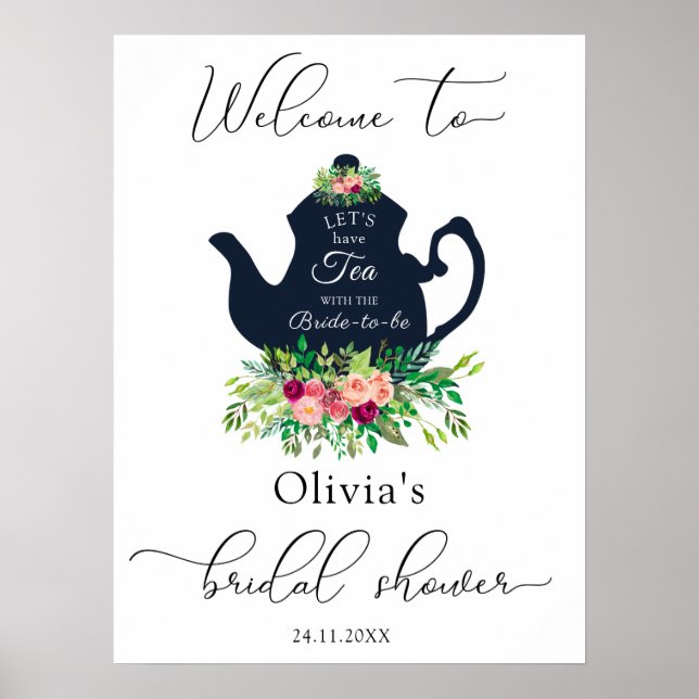 Poster Panneau de bienvenue pour une fête prénuptiale ave (Devant)