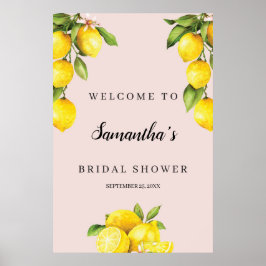 Poster Panneau de bienvenue pour une fête prénuptiale est