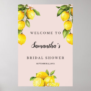 Poster Panneau de bienvenue pour une fête prénuptiale est