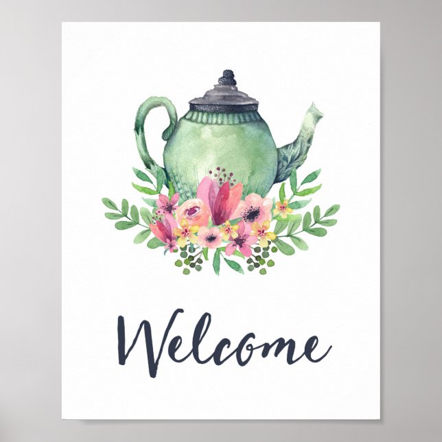 Poster Panneau de bienvenue pour une fête prénuptiale et  (Devant)