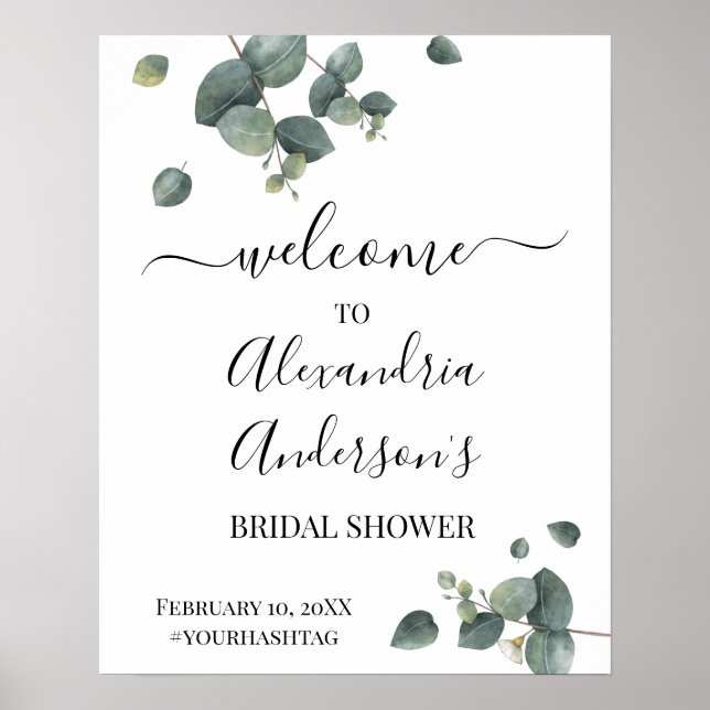 Poster Panneau de bienvenue pour une fête prénuptiale sur (Devant)