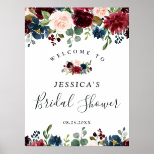 Poster Panneau de bienvenue pour une soirée de mariage fl