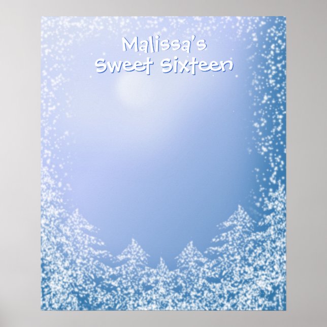 Poster Panneau de bienvenue pour une Sweet Sixteen sur le (Devant)