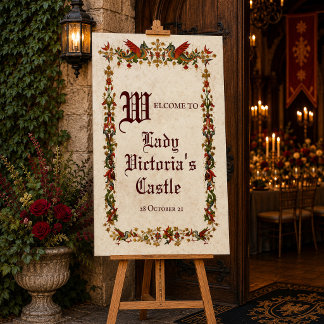 Poster Panneau de bienvenue Renaissance médiévale Moyen Â